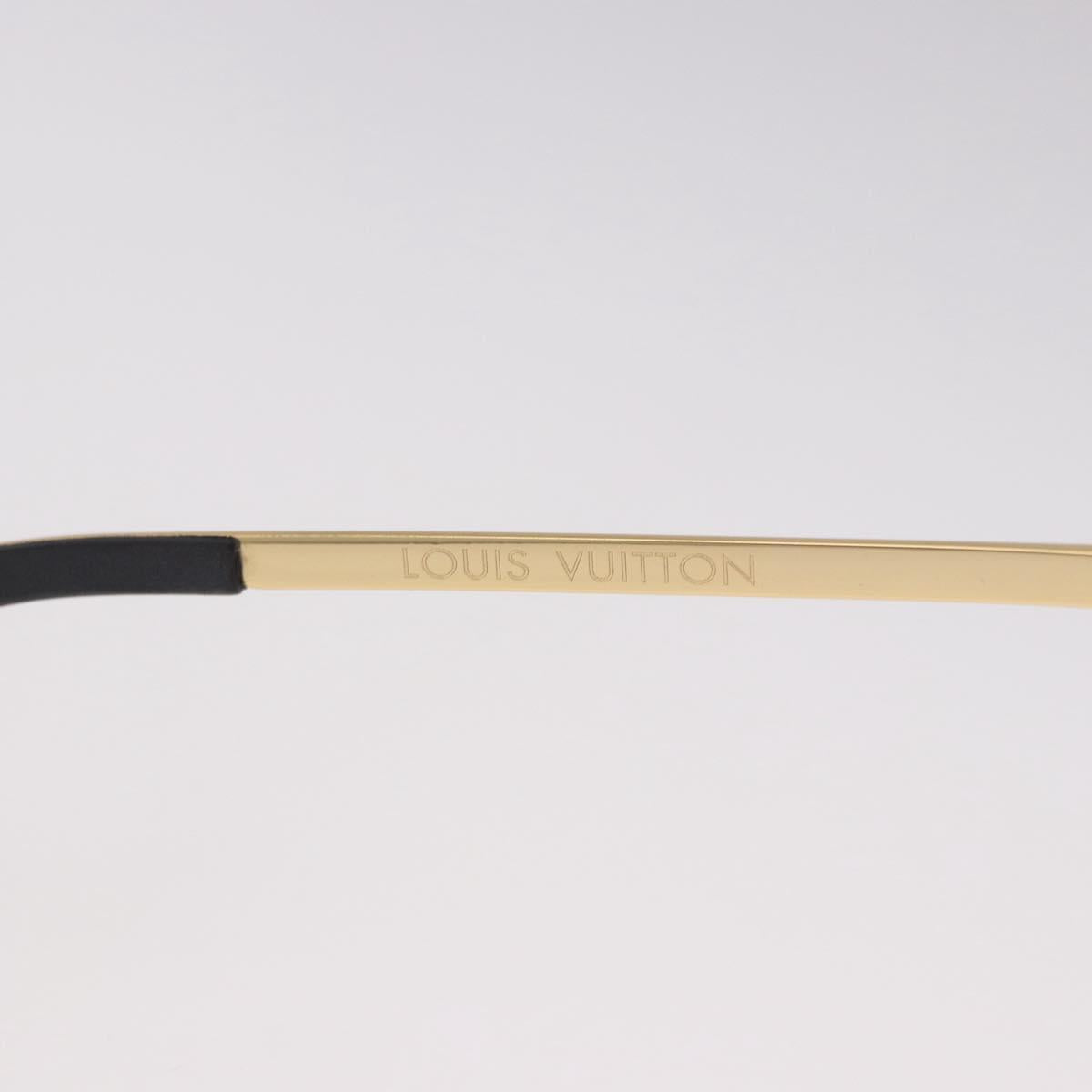LOUIS VUITTON The Party Sunglasses metal Gold Tone Z2350U LV Auth 189007