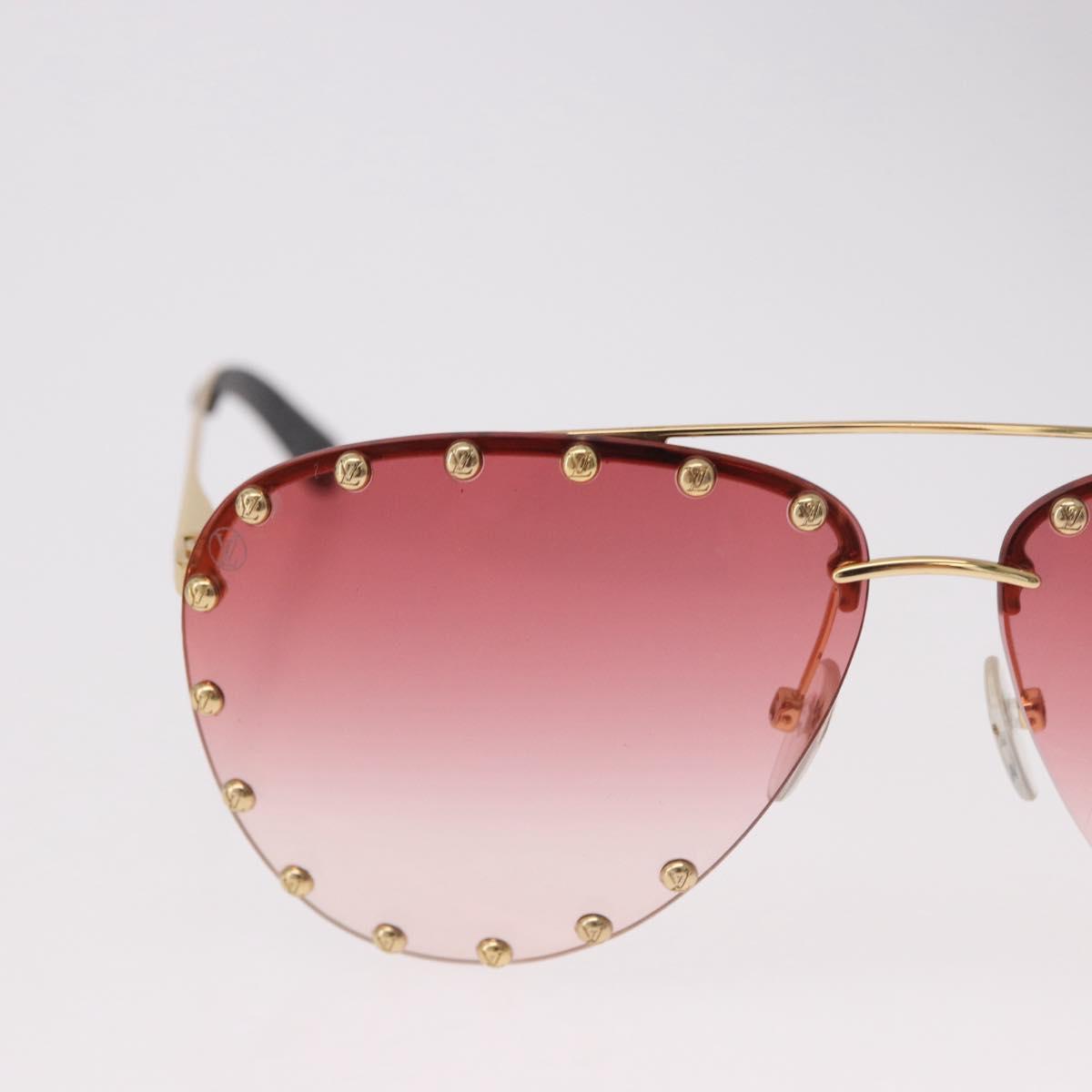 LOUIS VUITTON The Party Sunglasses metal Gold Tone Z2350U LV Auth 189007