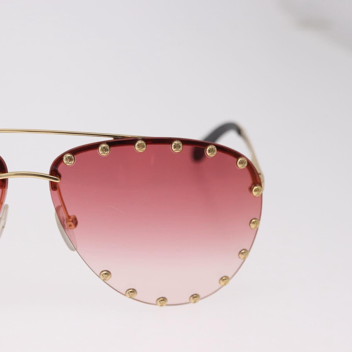 LOUIS VUITTON The Party Sunglasses metal Gold Tone Z2350U LV Auth 189007