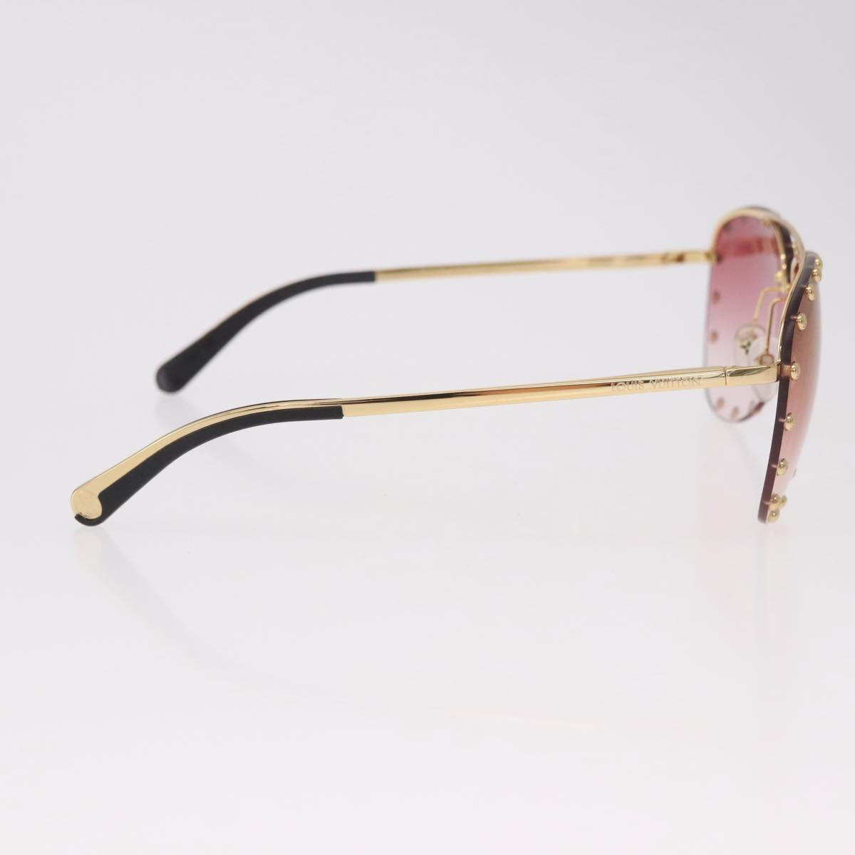 LOUIS VUITTON The Party Sunglasses metal Gold Tone Z2350U LV Auth 189007