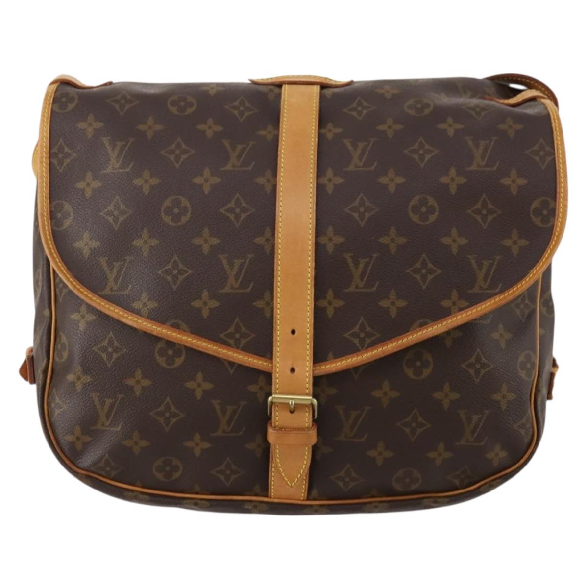 LOUIS VUITTON Monogram Saumur 35 Shoulder Bag M42254 LV Auth 189010A