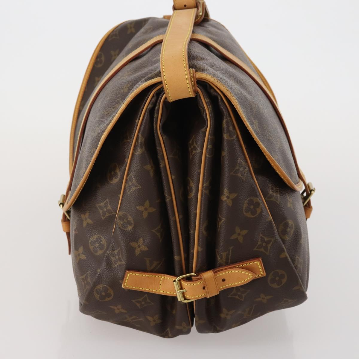 LOUIS VUITTON Monogram Saumur 35 Shoulder Bag M42254 LV Auth 189010A