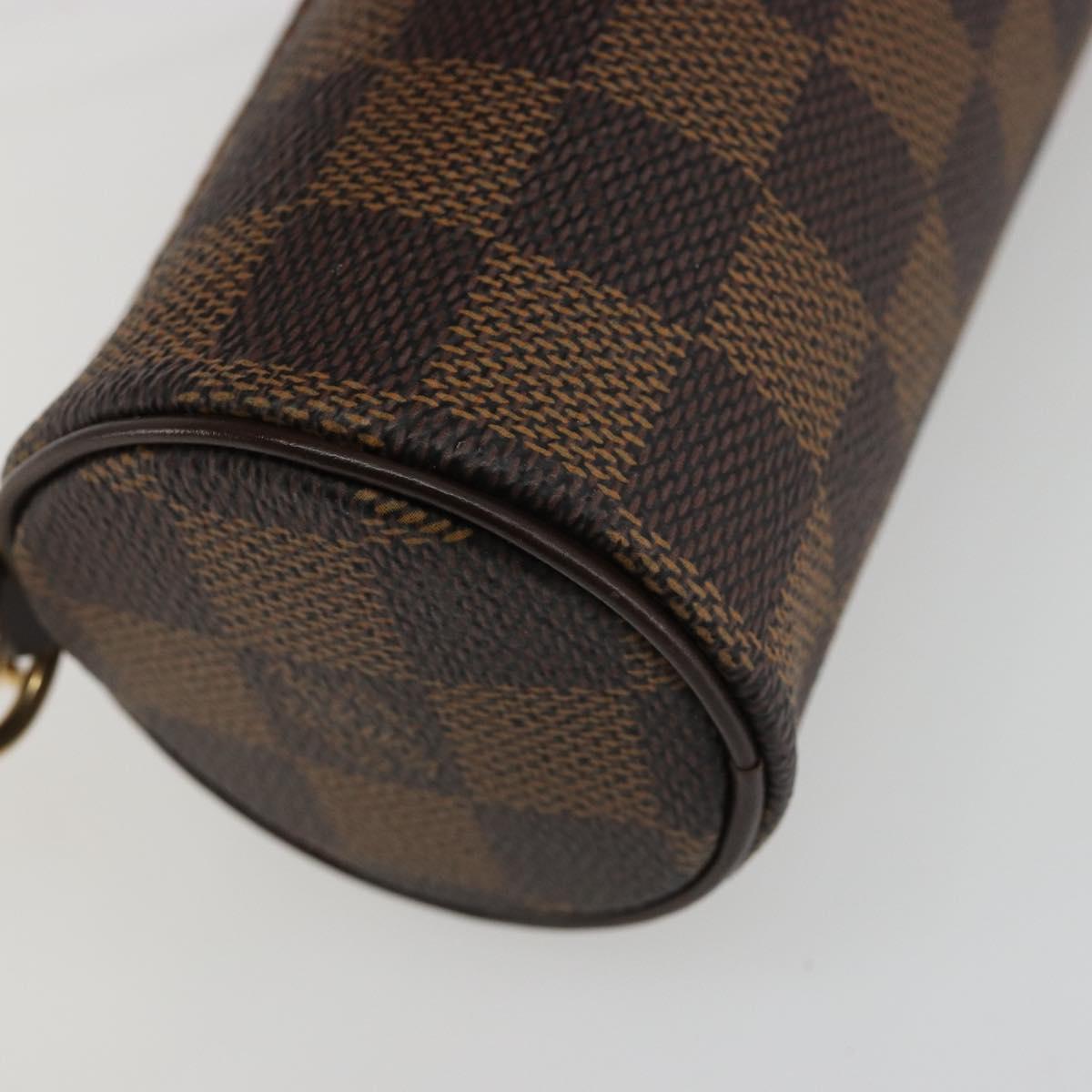 LOUIS VUITTON Damier Ebene Papillon Pouch LV Auth 189012