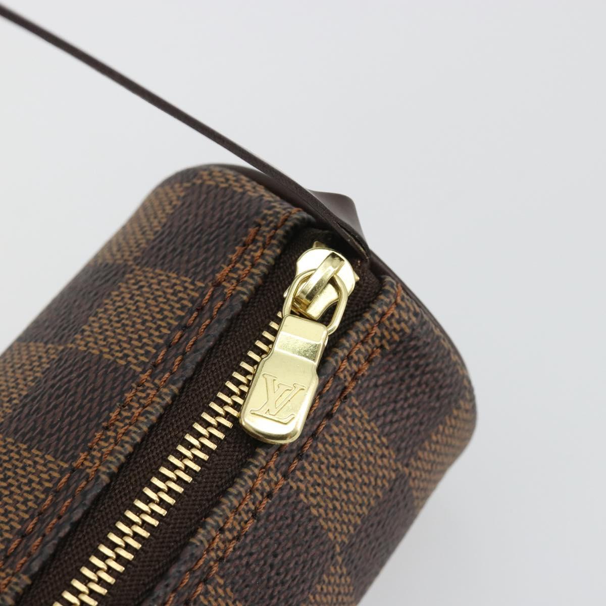 LOUIS VUITTON Damier Ebene Papillon Pouch LV Auth 189012