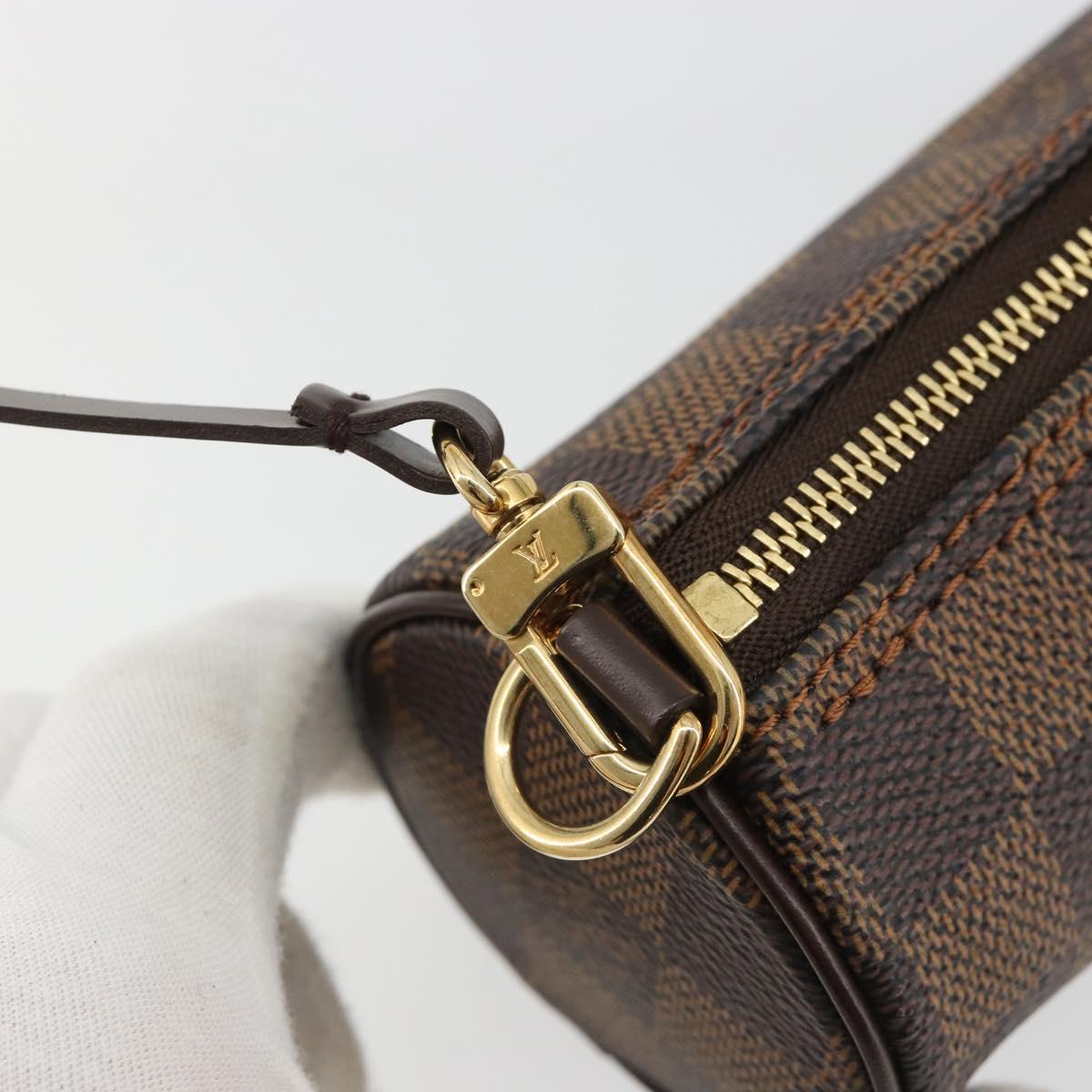 LOUIS VUITTON Damier Ebene Papillon Pouch LV Auth 189012