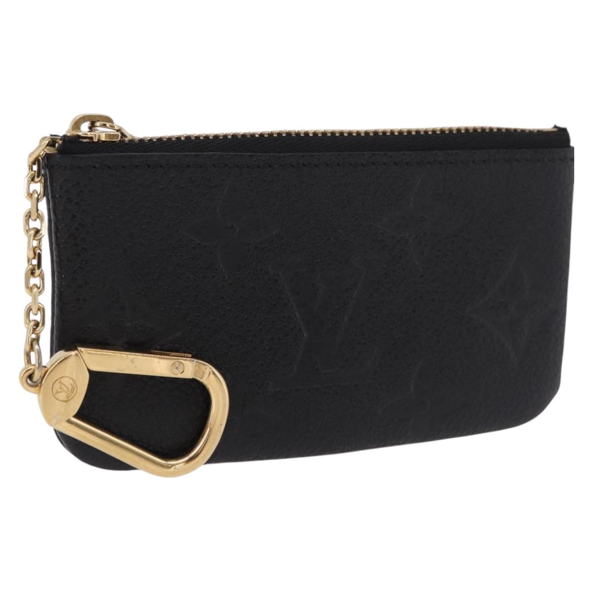 LOUIS VUITTON Monogram Empreinte Pochette Cles Purse Black M28796 Auth 189015V
