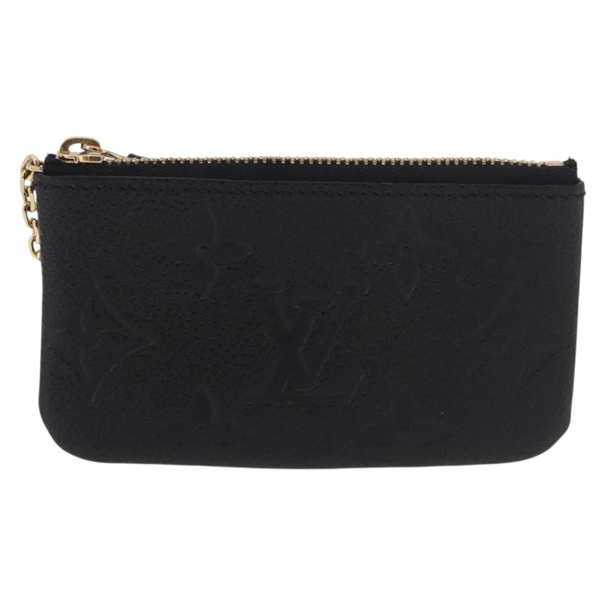 LOUIS VUITTON Monogram Empreinte Pochette Cles Purse Black M28796 Auth 189015V
