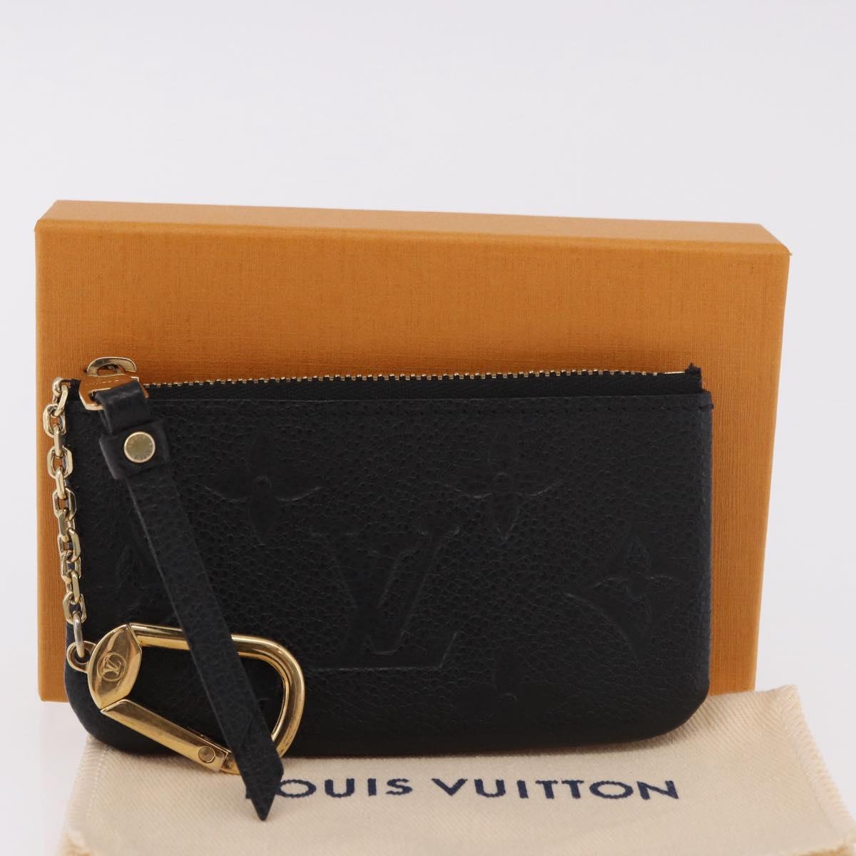 LOUIS VUITTON Monogram Empreinte Pochette Cles Purse Black M28796 Auth 189015V