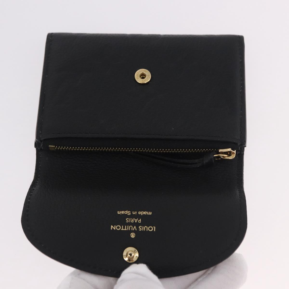 LOUIS VUITTON Monogram Empreinte Porte Monnaie Rosary Black M81455 Auth 189016