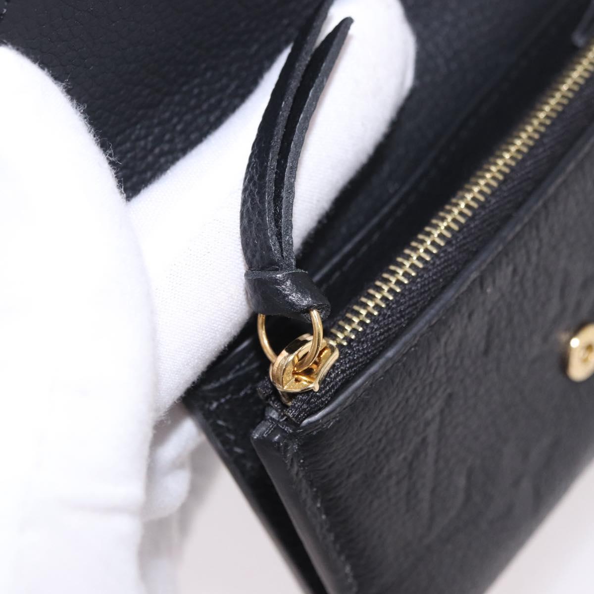 LOUIS VUITTON Monogram Empreinte Porte Monnaie Rosary Black M81455 Auth 189016