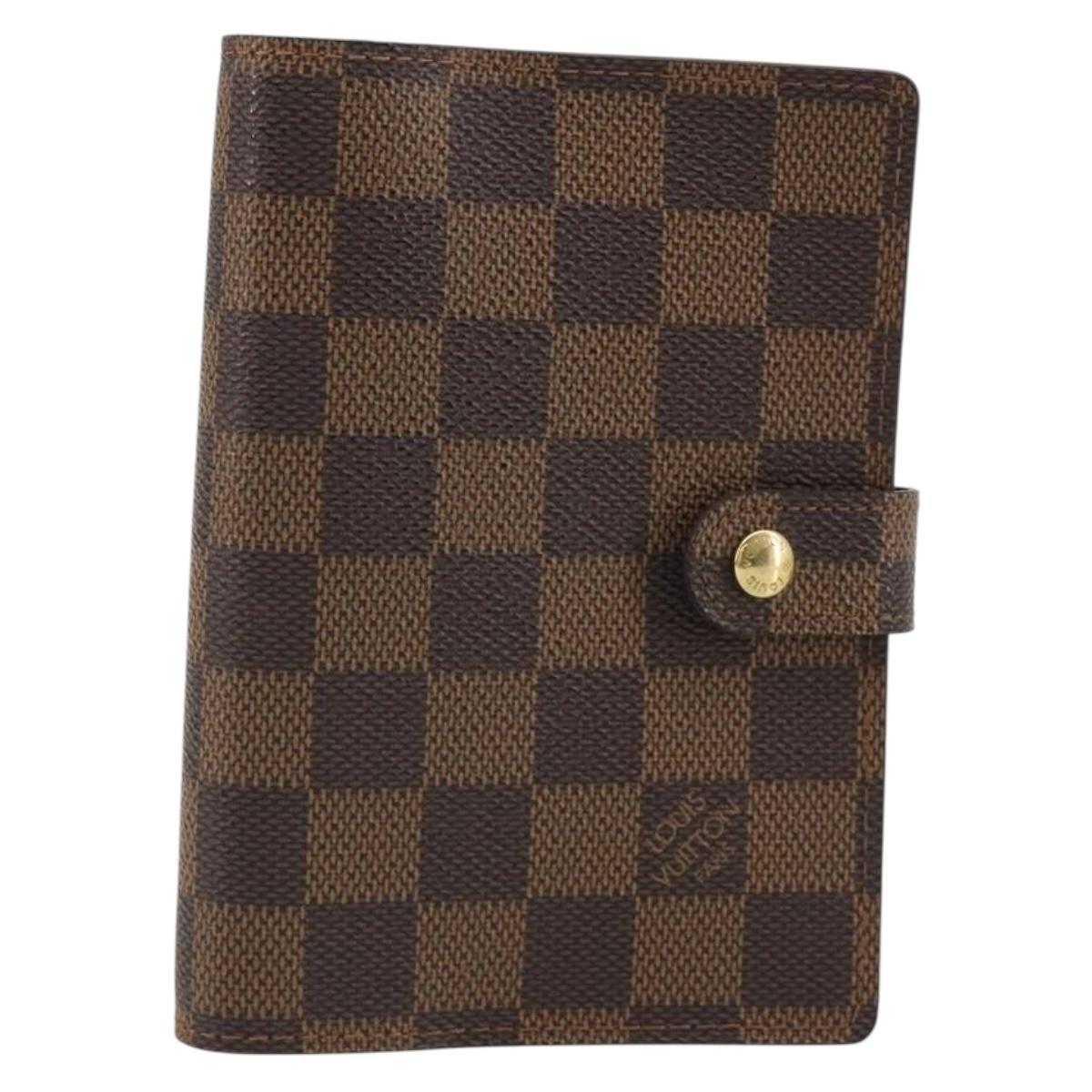 LOUIS VUITTON Damier Ebene Agenda PM Day Planner Cover R20700 LV Auth 189019