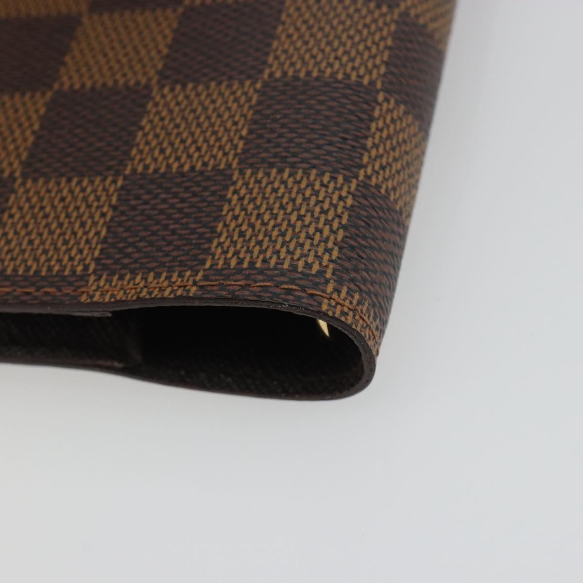 LOUIS VUITTON Damier Ebene Agenda PM Day Planner Cover R20700 LV Auth 189019
