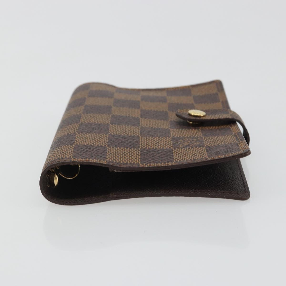 LOUIS VUITTON Damier Ebene Agenda PM Day Planner Cover R20700 LV Auth 189019