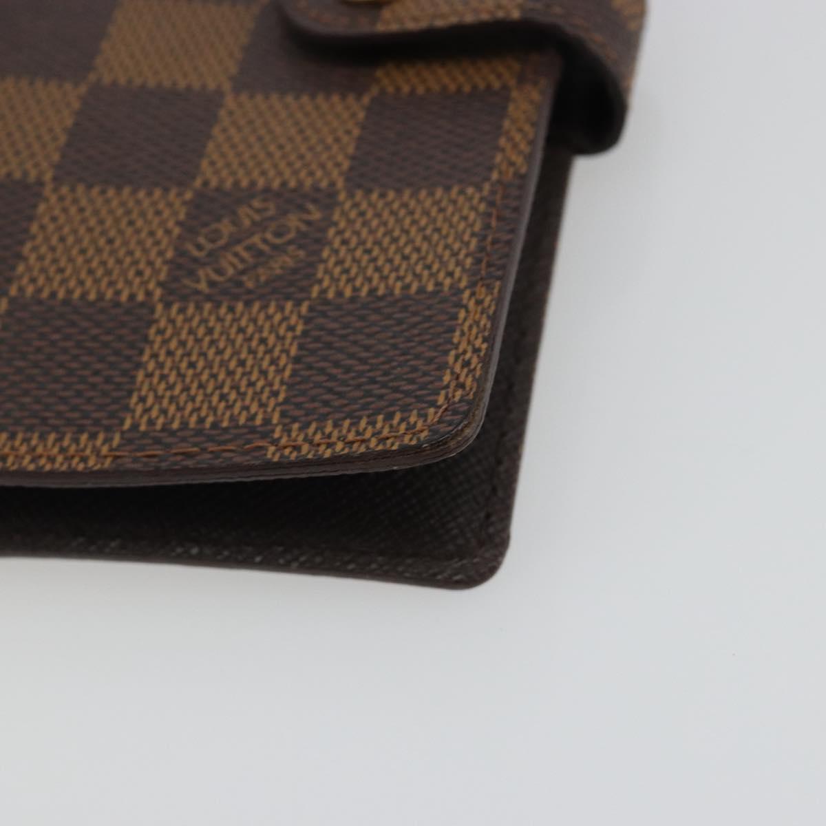 LOUIS VUITTON Damier Ebene Agenda PM Day Planner Cover R20700 LV Auth 189019