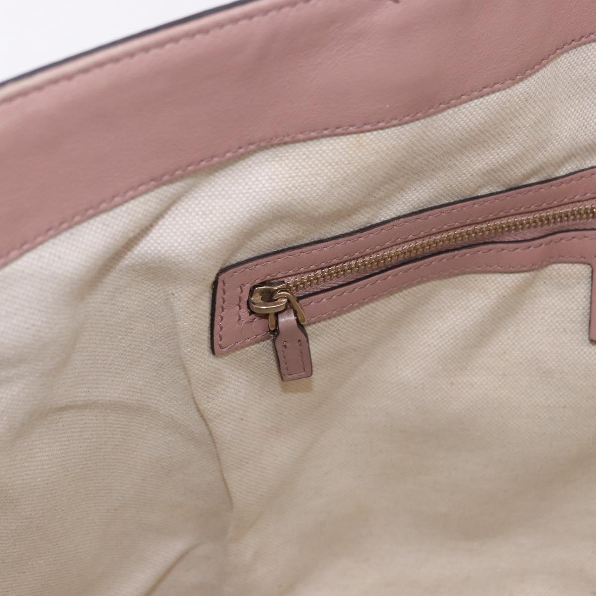 GUCCI Micro GG Canvas Micro Guccissima Tote Bag PVC Pink Gold 309613 Auth 189026