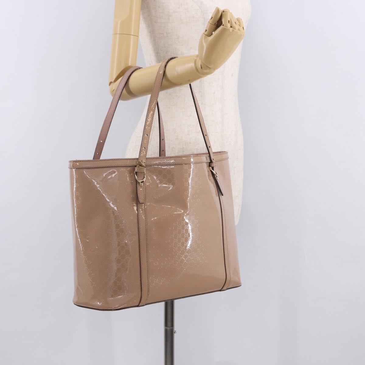 GUCCI Micro GG Canvas Micro Guccissima Tote Bag PVC Pink Gold 309613 Auth 189026