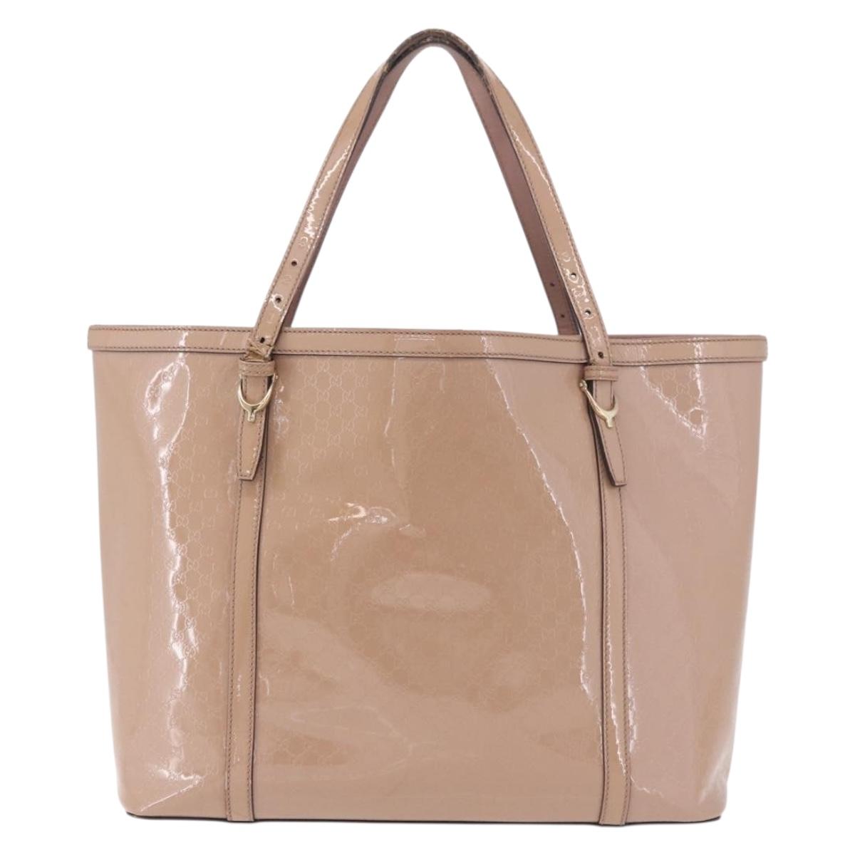 GUCCI Micro GG Canvas Micro Guccissima Tote Bag PVC Pink Gold 309613 Auth 189026