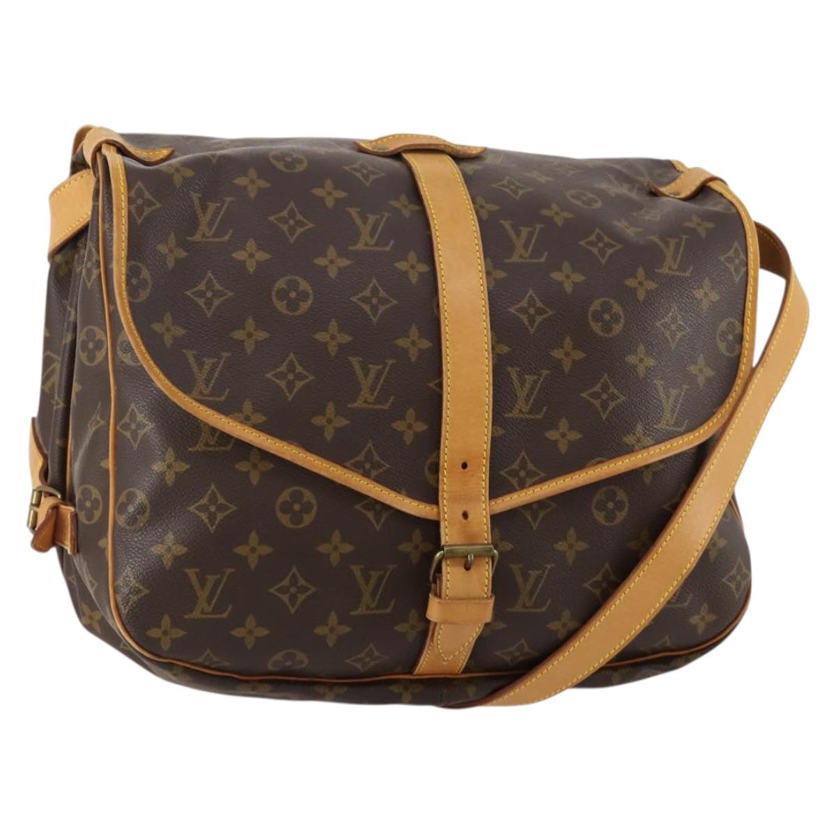 LOUIS VUITTON Monogram Saumur 35 Shoulder Bag M42254 LV Auth 189028A