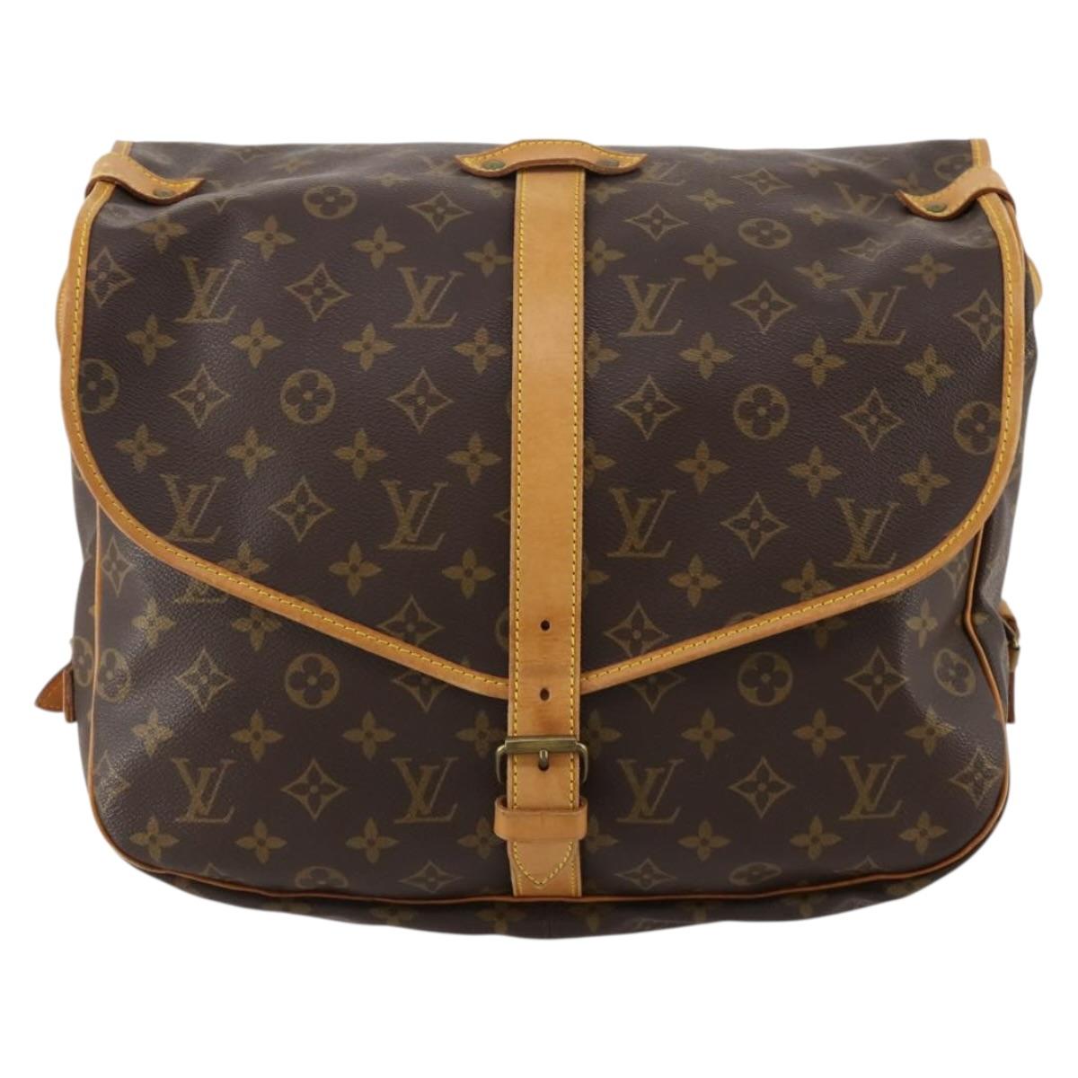 LOUIS VUITTON Monogram Saumur 35 Shoulder Bag M42254 LV Auth 189028A