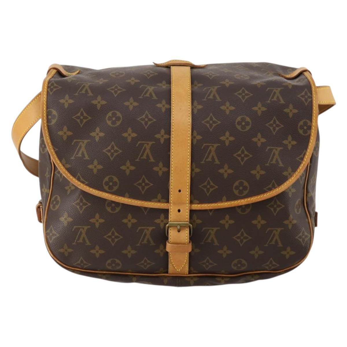 LOUIS VUITTON Monogram Saumur 35 Shoulder Bag M42254 LV Auth 189028A