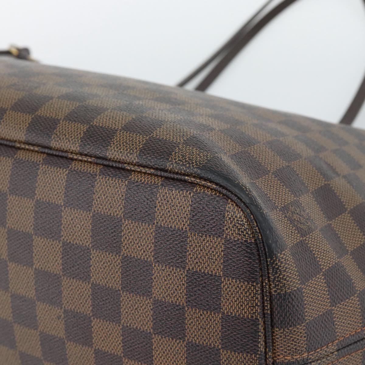 LOUIS VUITTON Damier Ebene Neverfull MM Tote Bag N51105 LV Auth 189029