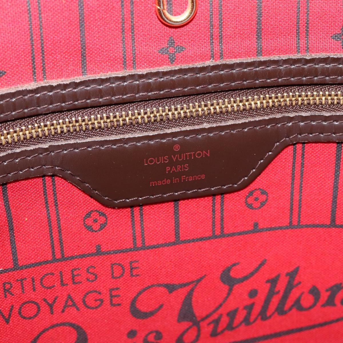 LOUIS VUITTON Damier Ebene Neverfull MM Tote Bag N51105 LV Auth 189029
