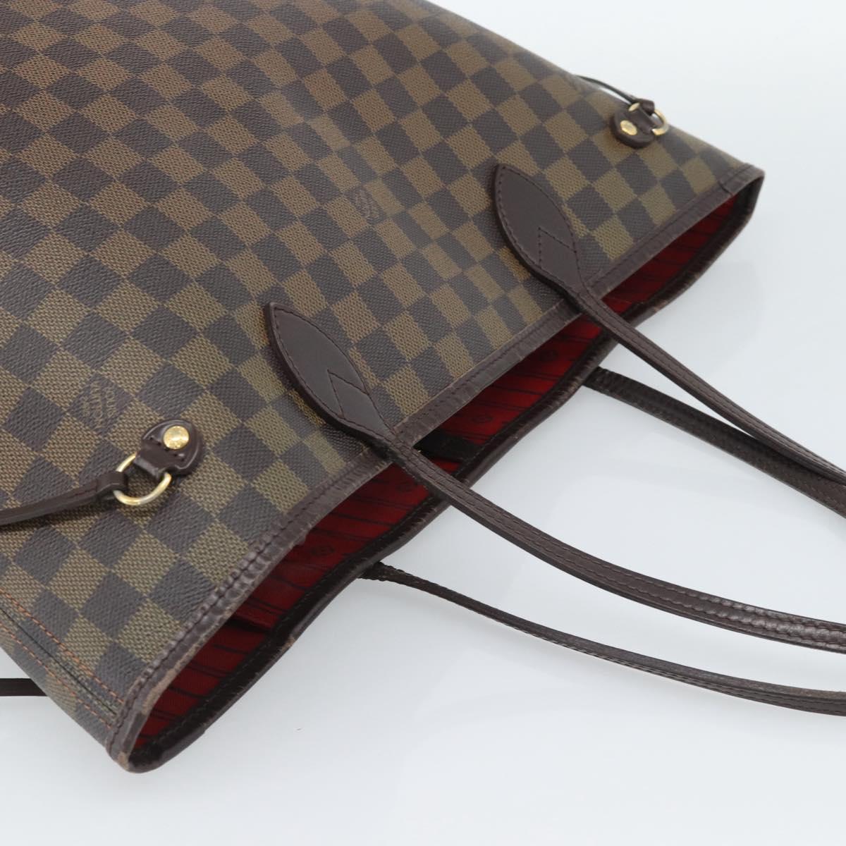 LOUIS VUITTON Damier Ebene Neverfull MM Tote Bag N51105 LV Auth 189029
