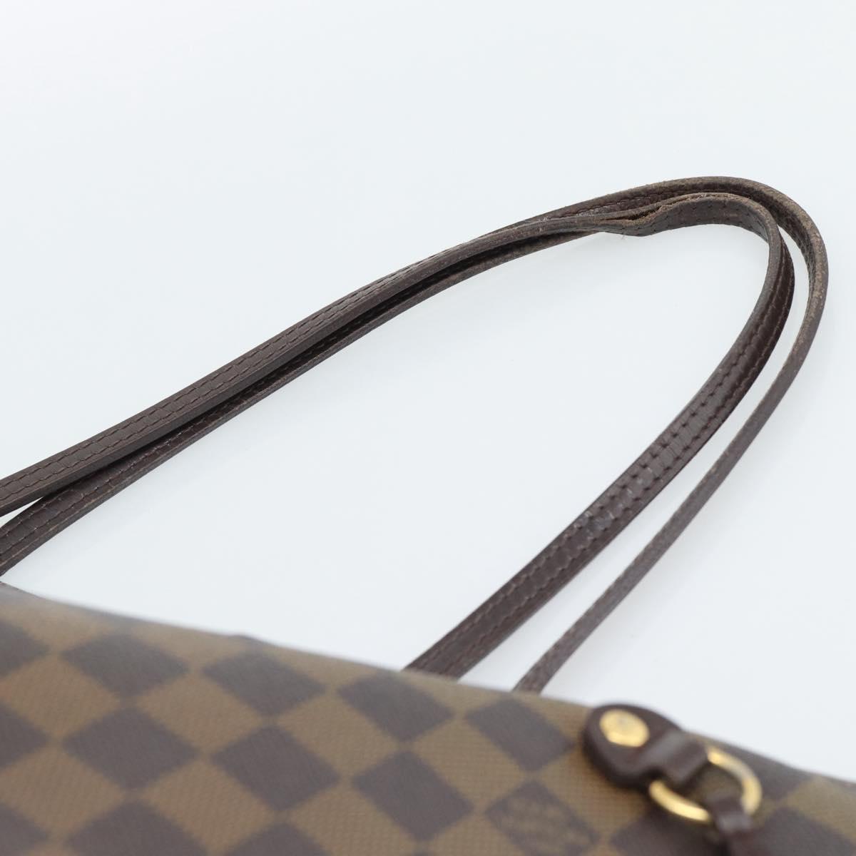 LOUIS VUITTON Damier Ebene Neverfull MM Tote Bag N51105 LV Auth 189029