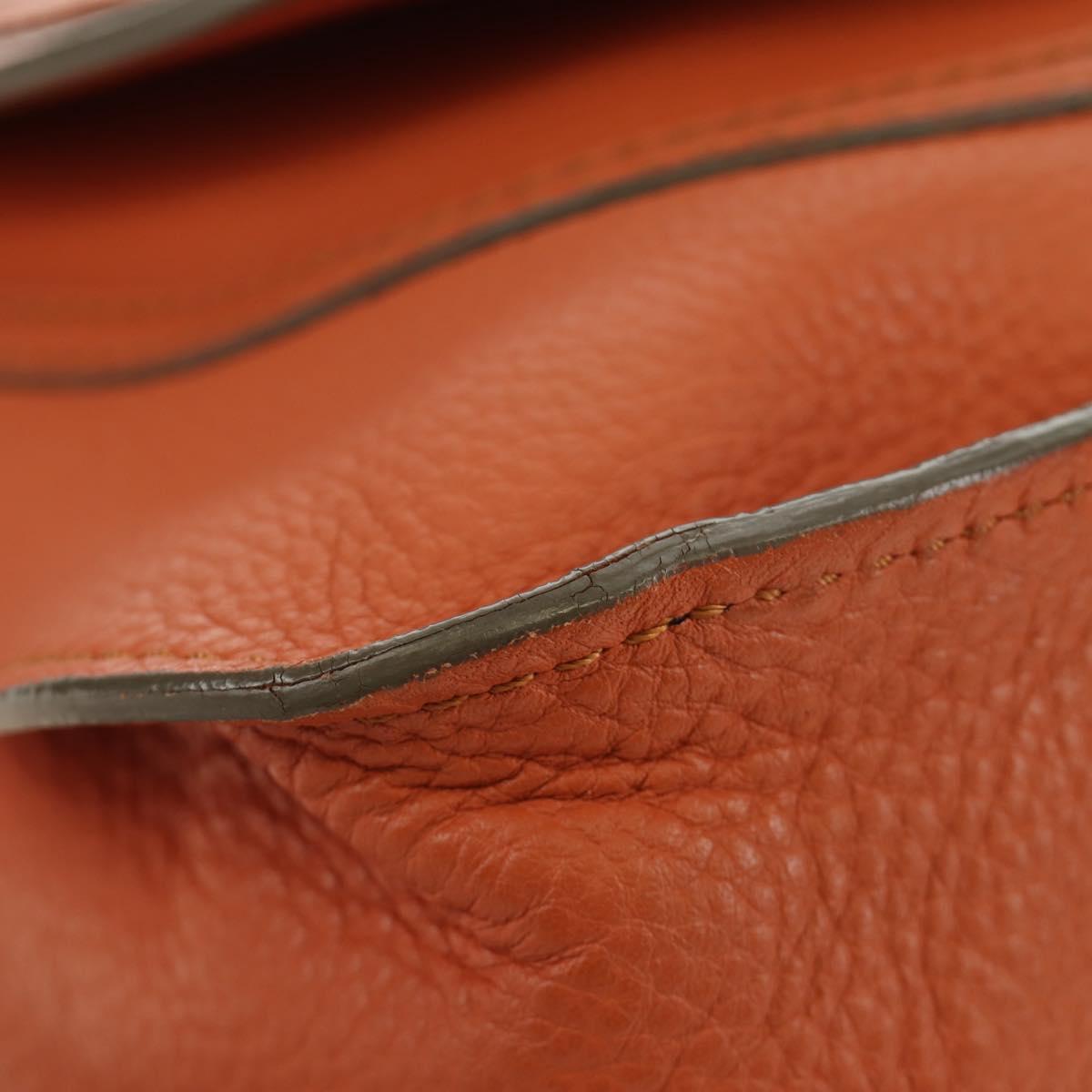 Chloe Marcie Hand Bag Leather 2way Orange Gold Auth 189042A