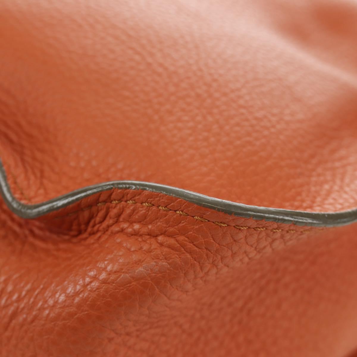Chloe Marcie Hand Bag Leather 2way Orange Gold Auth 189042A