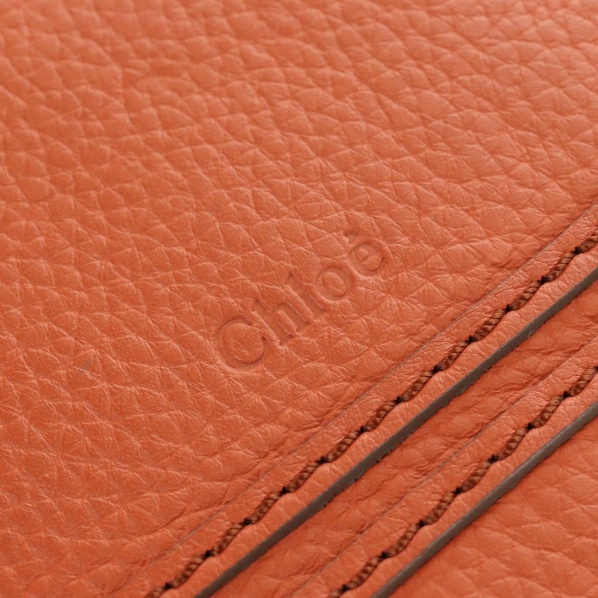Chloe Marcie Hand Bag Leather 2way Orange Gold Auth 189042A
