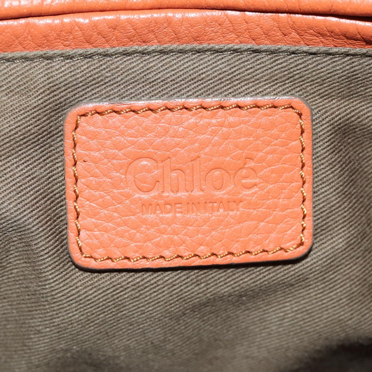 Chloe Marcie Hand Bag Leather 2way Orange Gold Auth 189042A