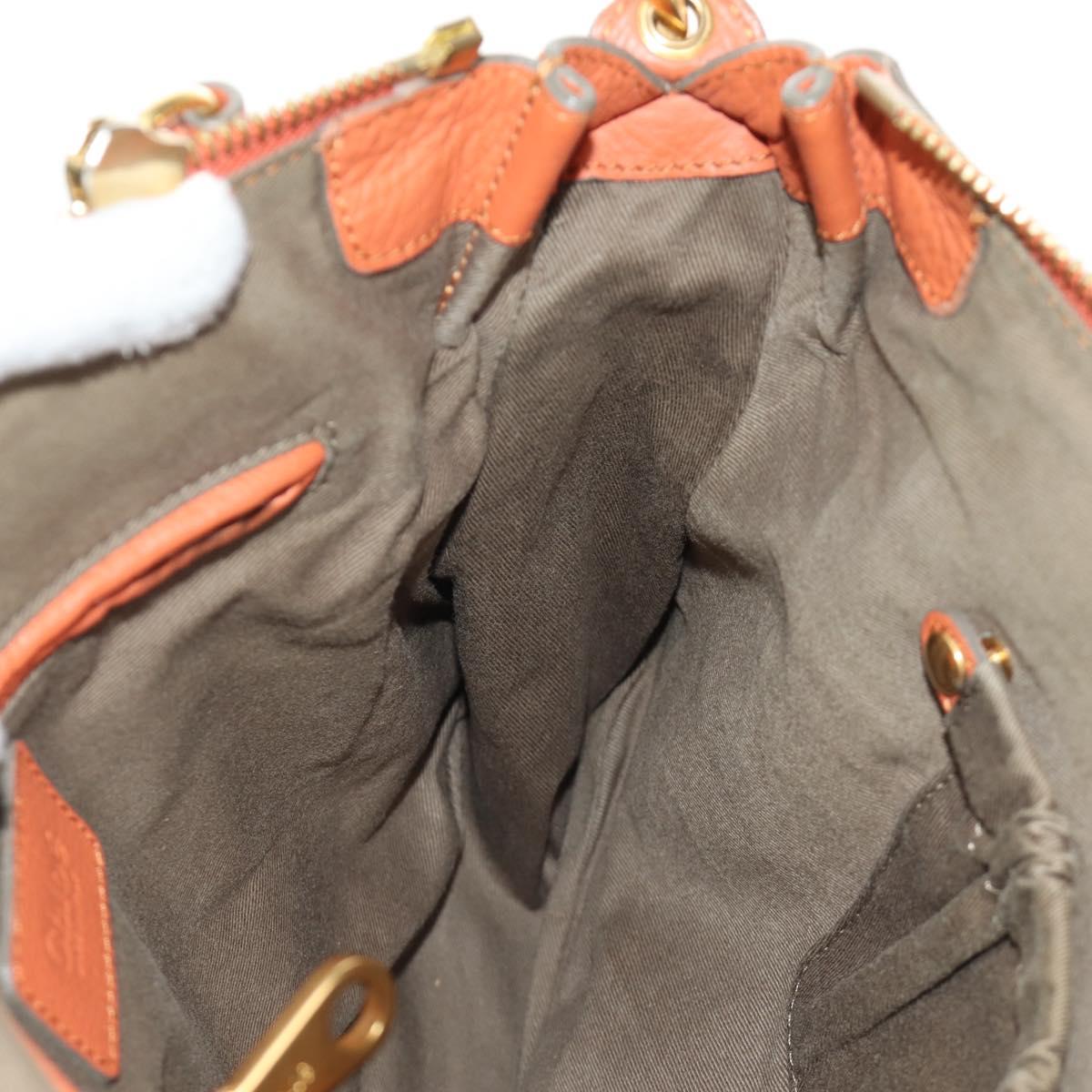 Chloe Marcie Hand Bag Leather 2way Orange Gold Auth 189042A