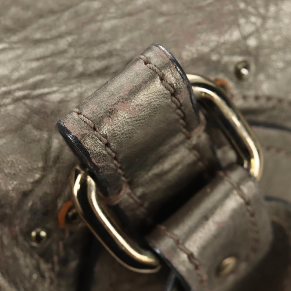 Chloe Paddington Hand Bag Leather Silver Gold Auth 189043M