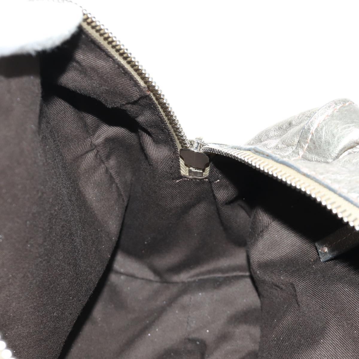 Chloe Paddington Hand Bag Leather Silver Gold Auth 189043M