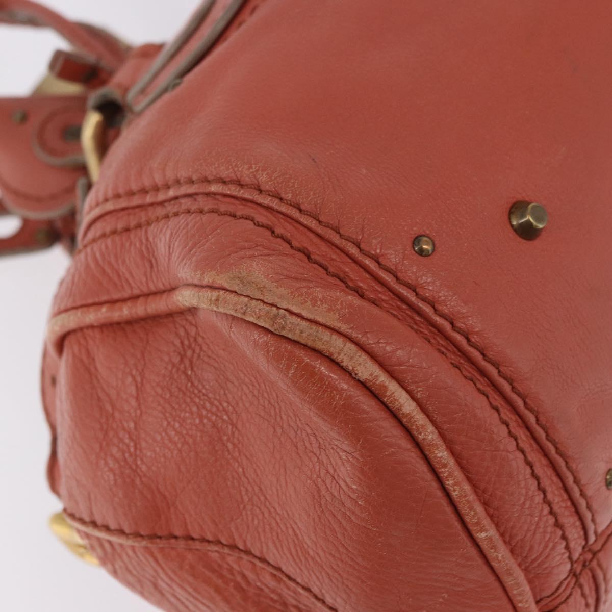 Chloe Paddington Hand Bag Leather Pink Gold Silver Auth 189045A