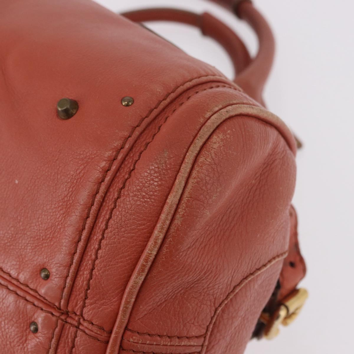 Chloe Paddington Hand Bag Leather Pink Gold Silver Auth 189045A
