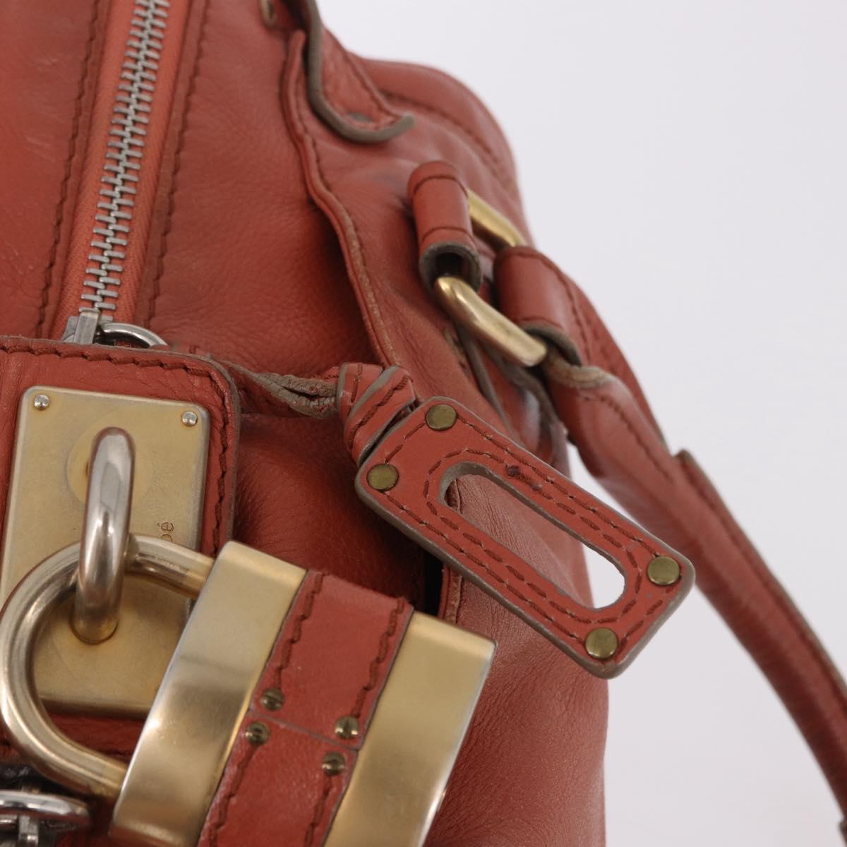 Chloe Paddington Hand Bag Leather Pink Gold Silver Auth 189045A