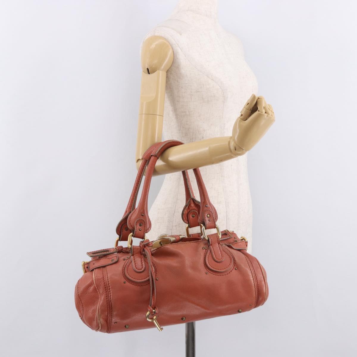 Chloe Paddington Hand Bag Leather Pink Gold Silver Auth 189045A