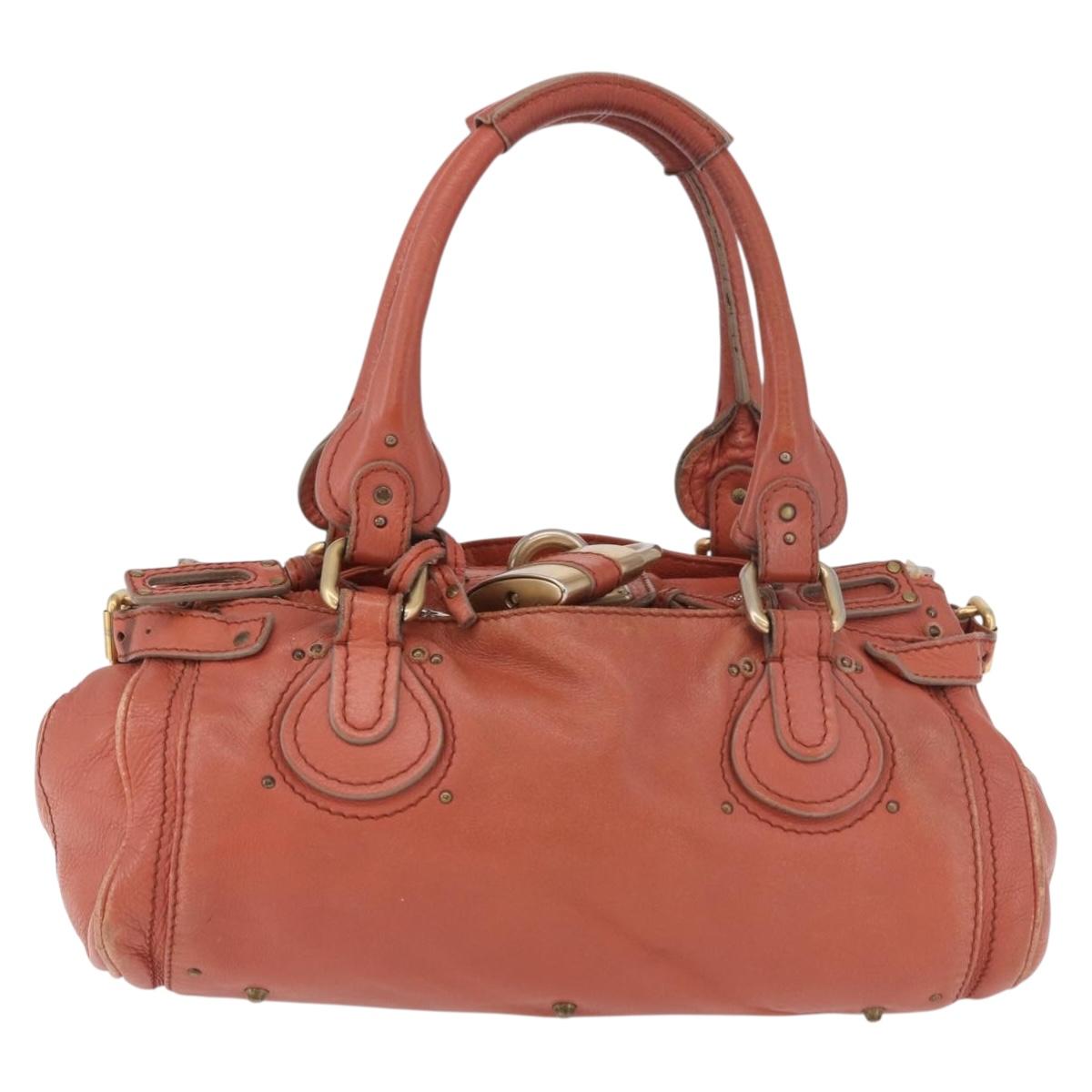 Chloe Paddington Hand Bag Leather Pink Gold Silver Auth 189045A