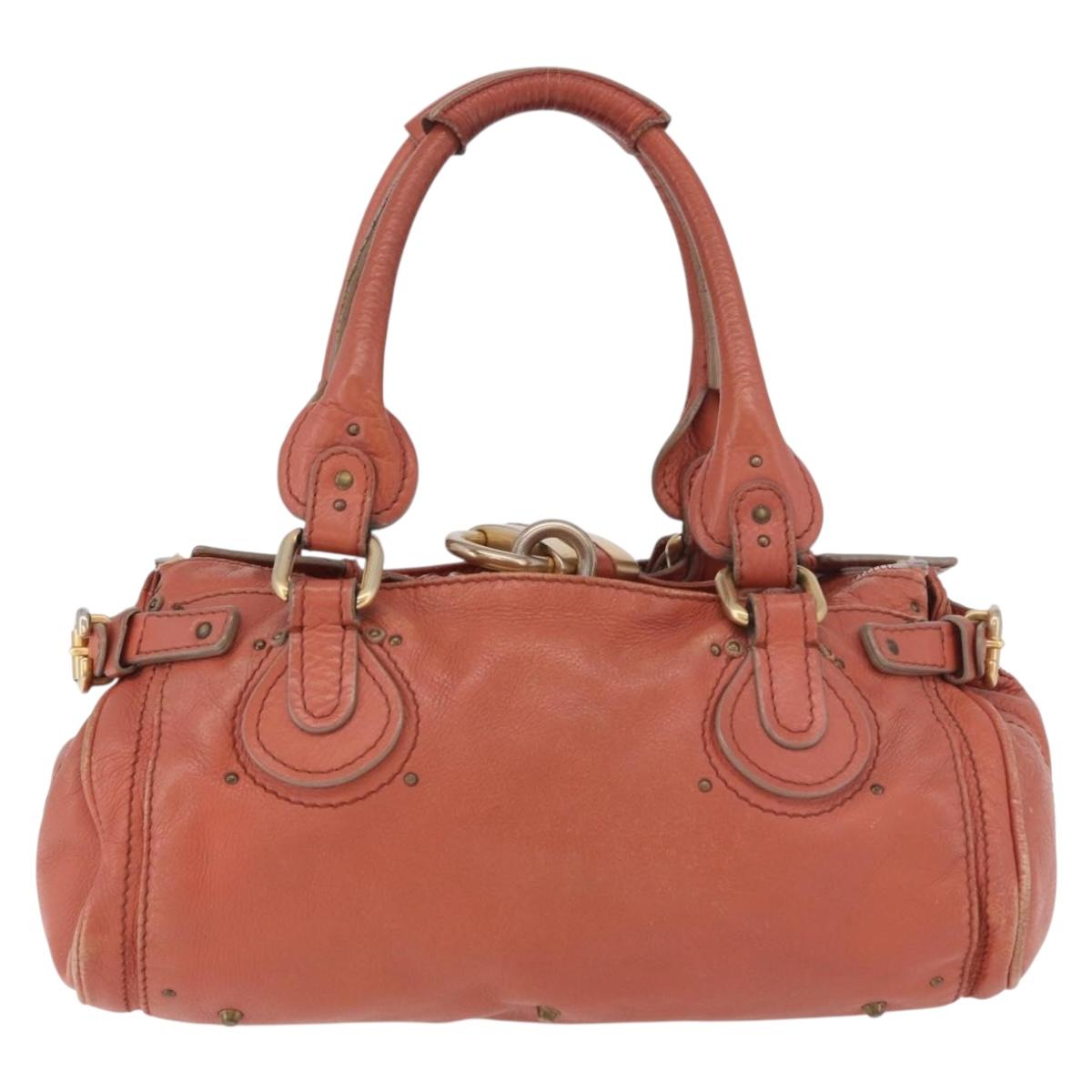 Chloe Paddington Hand Bag Leather Pink Gold Silver Auth 189045A