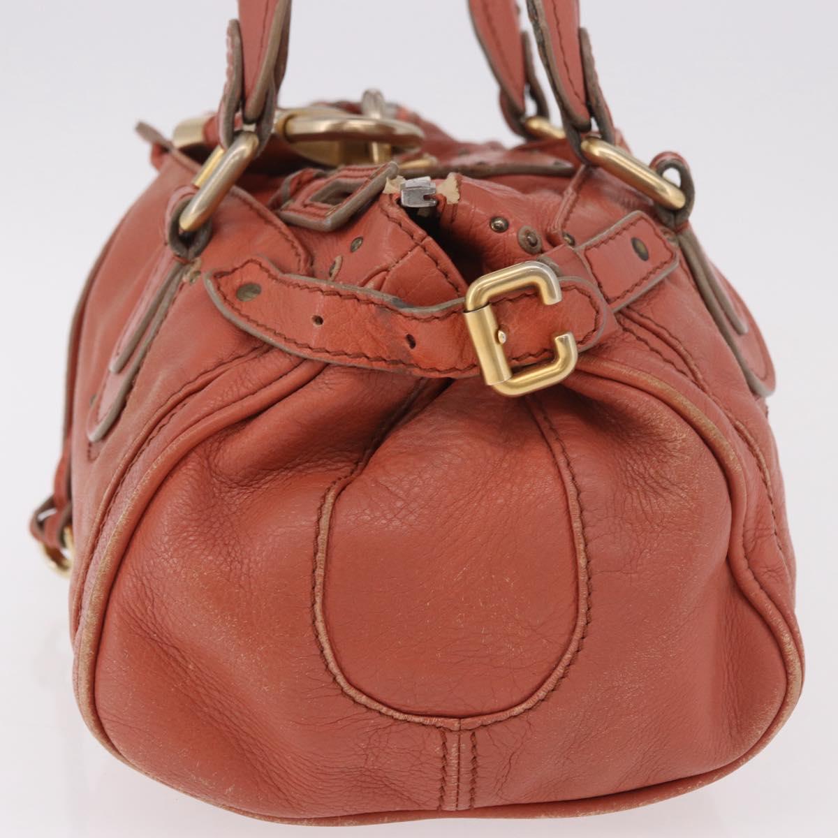 Chloe Paddington Hand Bag Leather Pink Gold Silver Auth 189045A