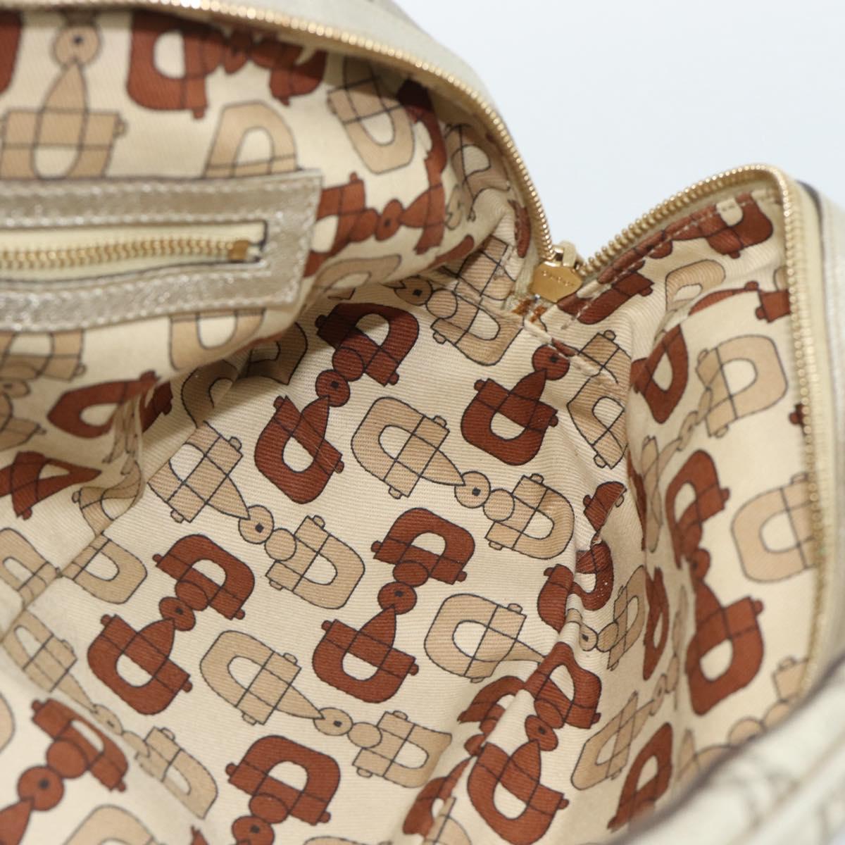 GUCCI GG Canvas Guccissima Shoulder Bag Leather Gold 152462 Auth 189052V
