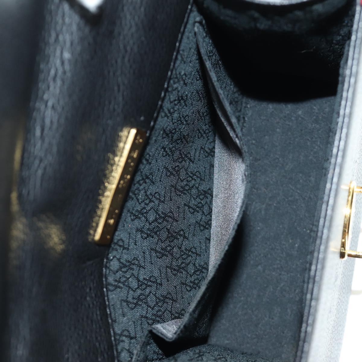 SAINT LAURENT Hand Bag Leather 2way Black Gold Auth 189059A