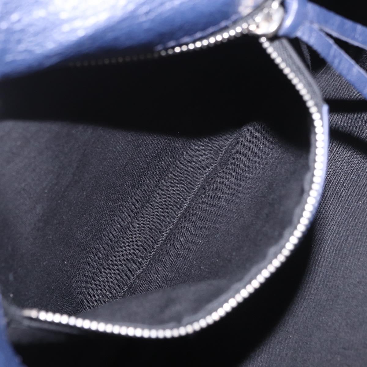 BALENCIAGA Classic Envelope Shoulder Bag Leather Navy Silver 319376 Auth 189069V