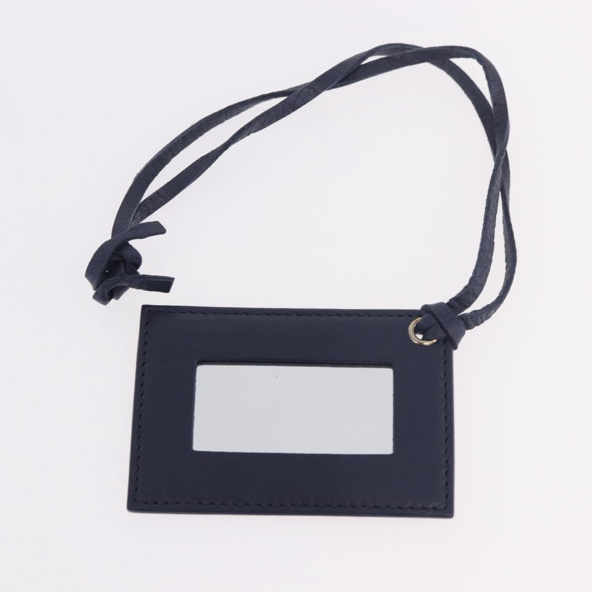 BALENCIAGA Classic Envelope Shoulder Bag Leather Navy Silver 319376 Auth 189069V