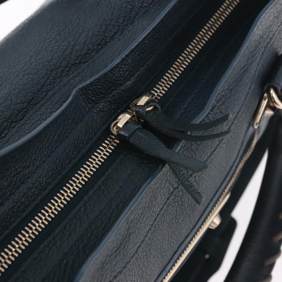 BALENCIAGA Classic Metallic Edge City Leather 2way Green 115748 Auth 189070SM
