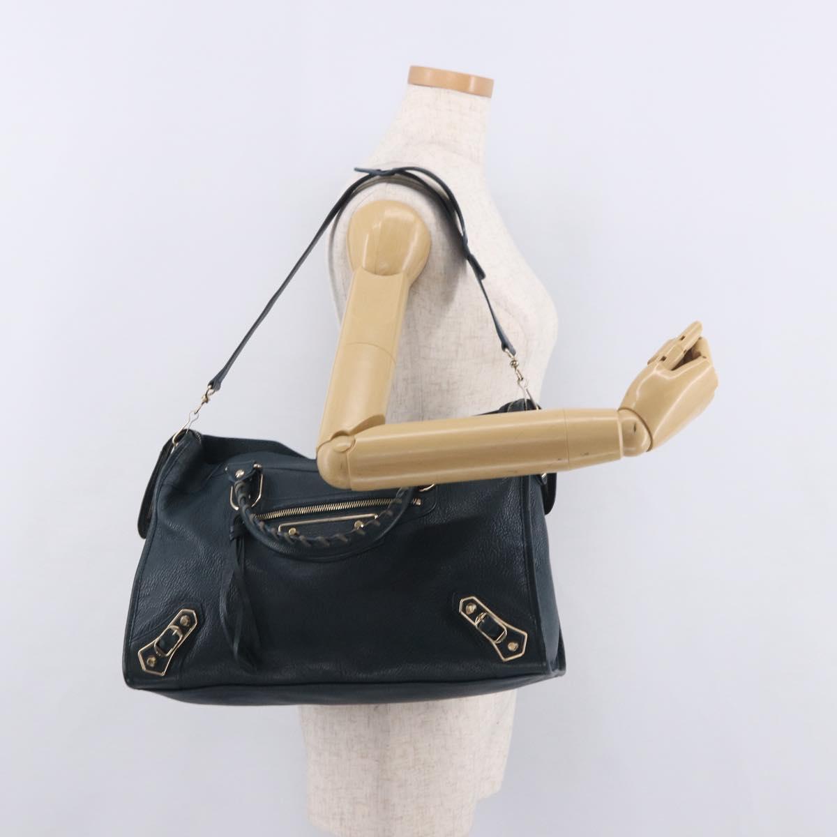 BALENCIAGA Classic Metallic Edge City Leather 2way Green 115748 Auth 189070SM
