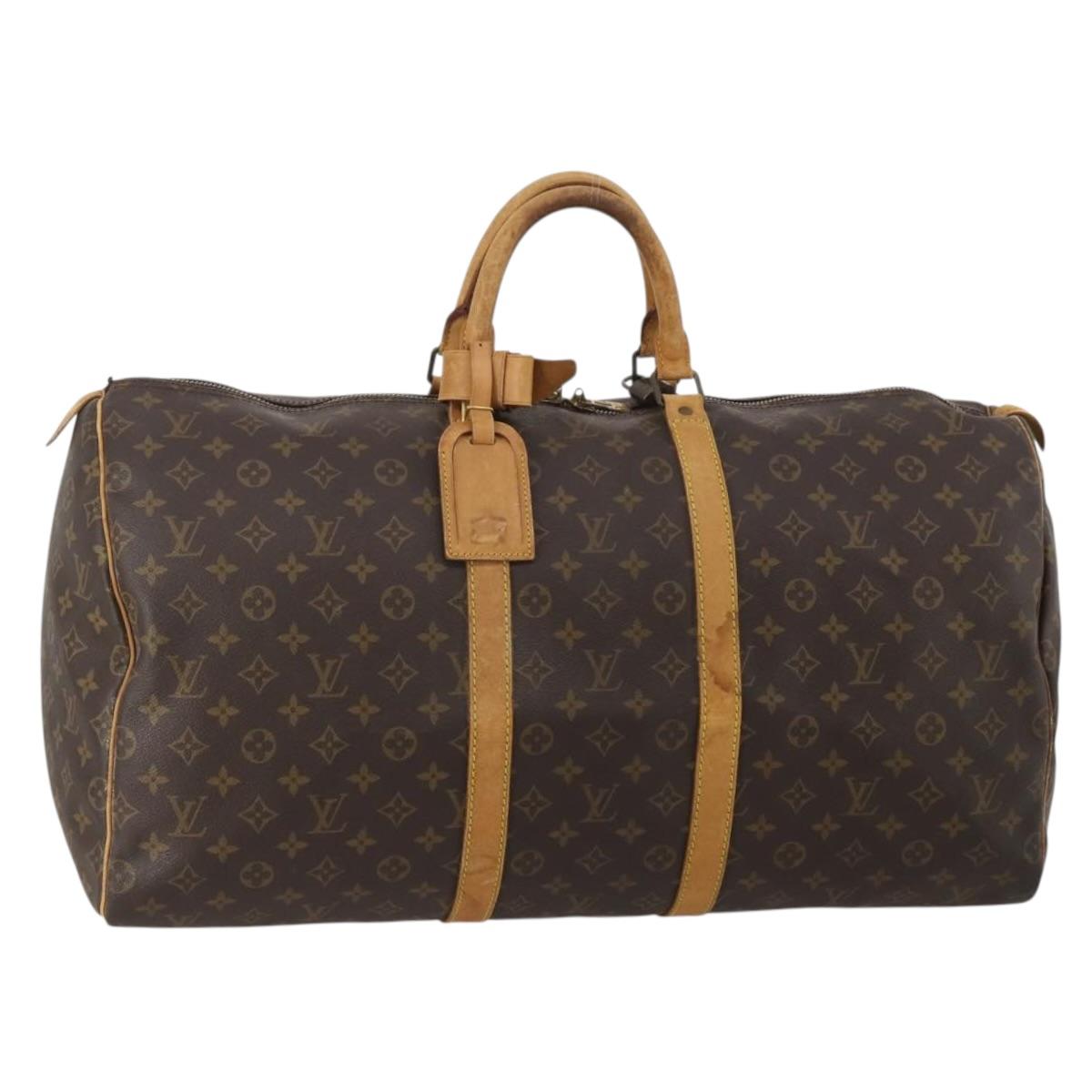 LOUIS VUITTON Monogram Keepall 55 Boston Bag M41424 LV Auth 189079A