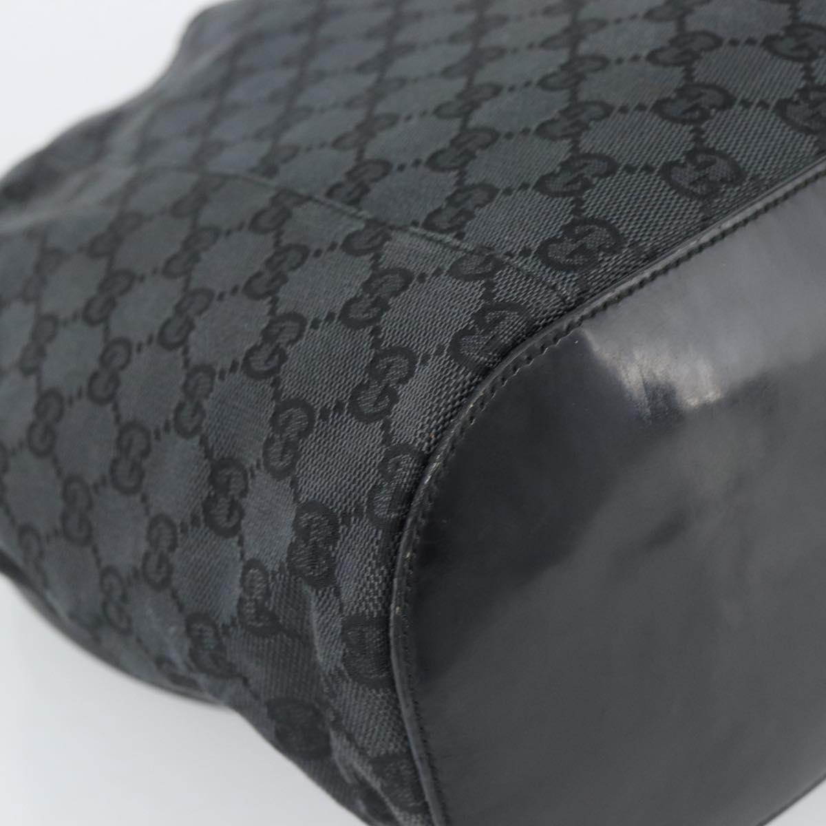 GUCCI GG Canvas Shoulder Bag Black Silver 001 3738 Auth 189092A